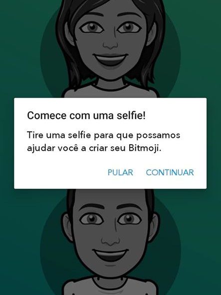 Com preguiça de fazer o seu emoji para WhatsApp? Tire uma selfie para que o Bitmoji crie uma para você (Captura de tela: Ariane Velasco)
