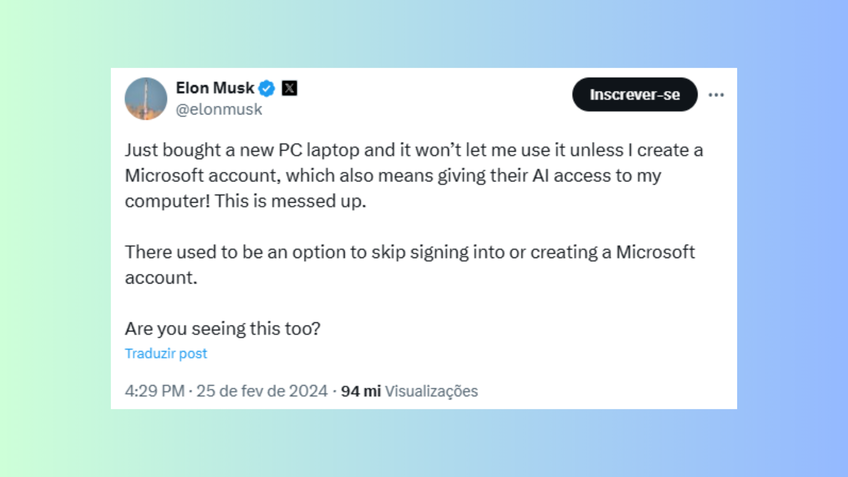 Musk não usa computador, dizem advogados Musk não usa computador, dizem advogados