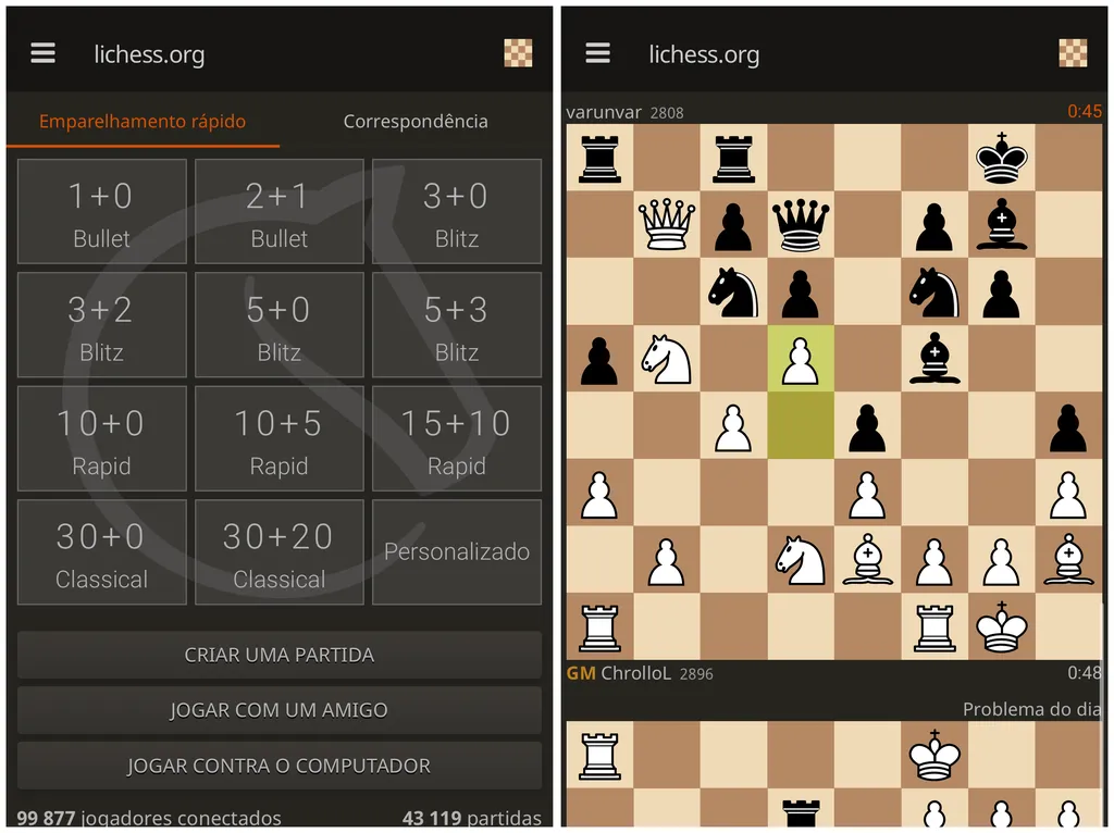 Jogue xadrez online com outros jogadores no Lichess (Imagem: Captura de tela/Thiago Furquim/Canaltech)