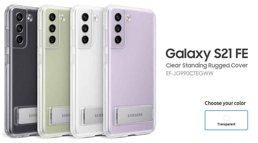A Samsung Colômbia reforçou as cores e o visual do Galaxy S21 FE em grande vazamento de cases oficiais (Imagem: Reprodução/Let's Go Digital/Samsung)