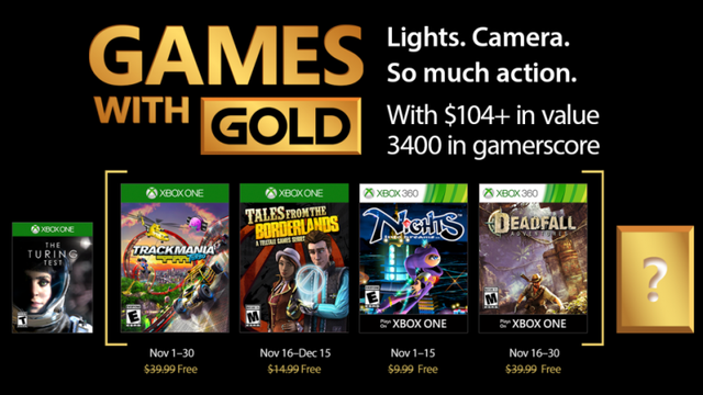 Divulgada a lista completa de jogos gratuitos da Games With Gold de novembro