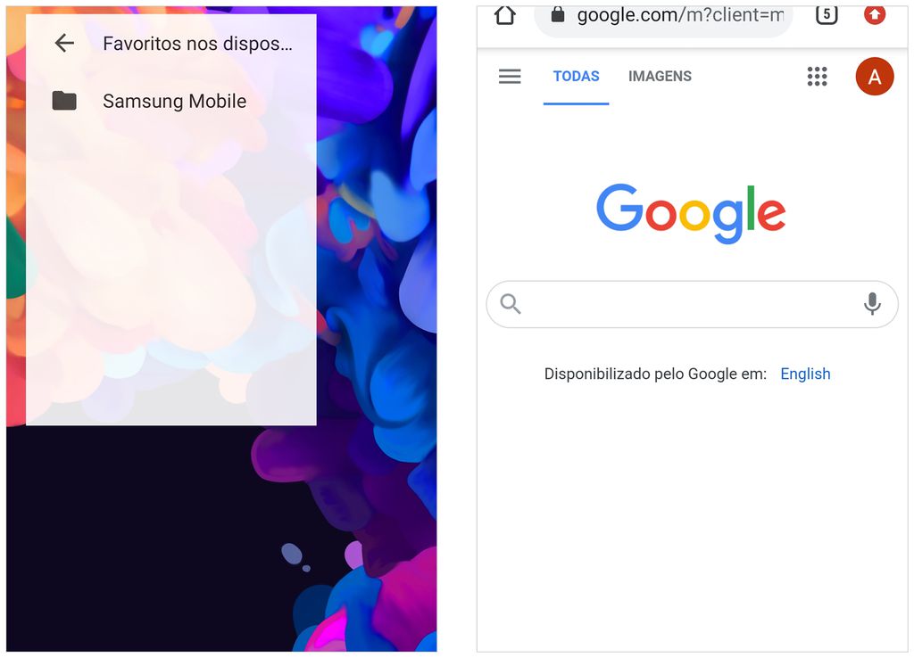 Widget do Google Chrome facilita o acesso à sua barra de favoritos (Captura de tela: André Magalhães)