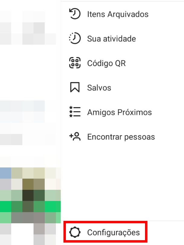 No menu aberto, toque sobre o item "Configurações" (Captura de tela: Bruno Salutes)