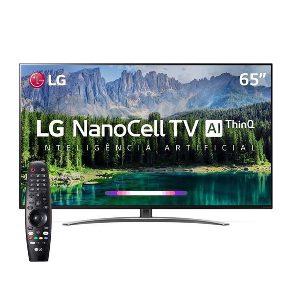 Smart TV LED 65" UHD 4K LG 65SM8600PSA NanoCell, ThinQ AI Inteligência Artificial IoT, IPS, HDR, Dolby Vision, Dolby Atmos e Controle Smart Magic