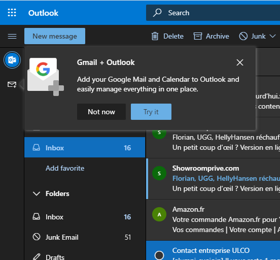 Microsoft testa integração do Outlook com Gmail, Google Drive e Agenda