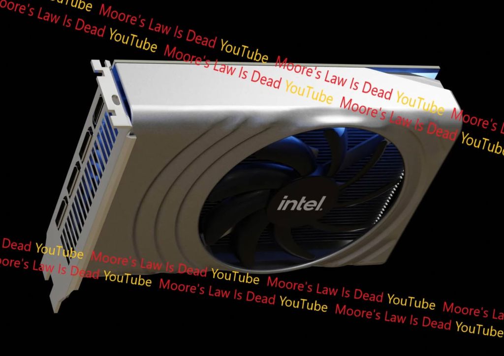 Intel Arc Alchemist de entrada, com 1.024 núcleos e 8 GB de VRAM (Imagem: Moore's Law is Dead/YouTube)