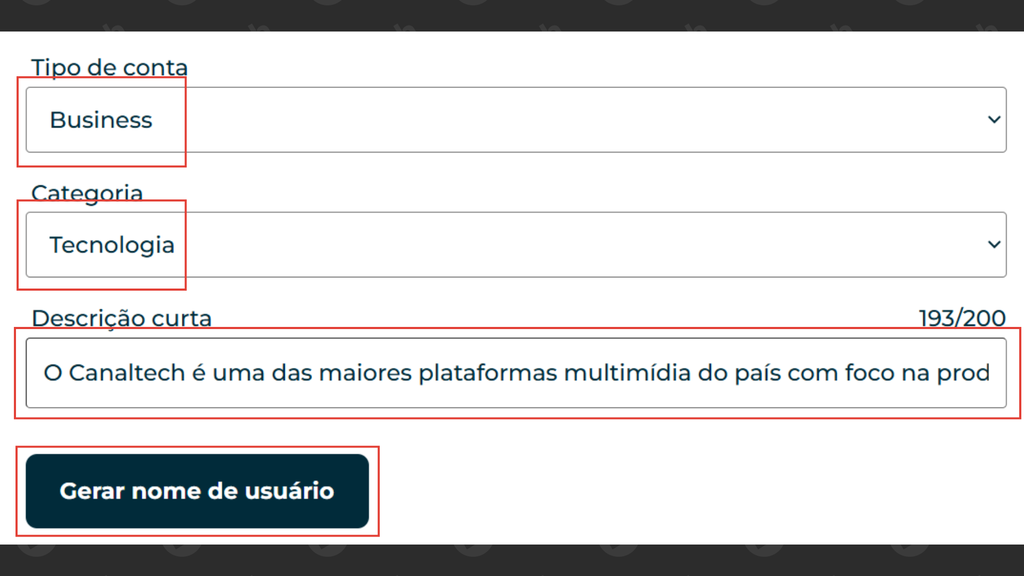 Captura de tela do gerador de user do Instagram do Hootsuite Captura de tela do gerador de user do Instagram do Hootsuite