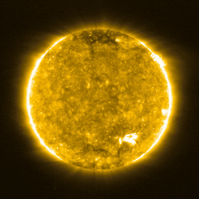 (Imagem: Solar Orbiter/EUI Team (ESA & NASA); CSL, IAS, MPS, PMOD/WRC, ROB, UCL/MSSL)