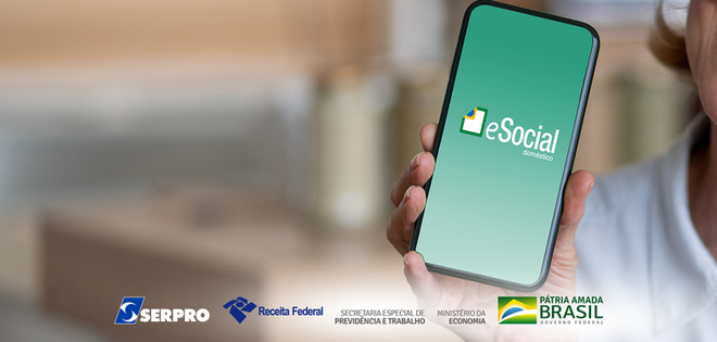 eSocial Doméstico: disponível para Android e iOS (Imagem: Serpro)