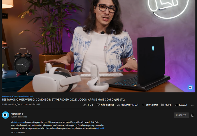Antiga interface web do YouTube