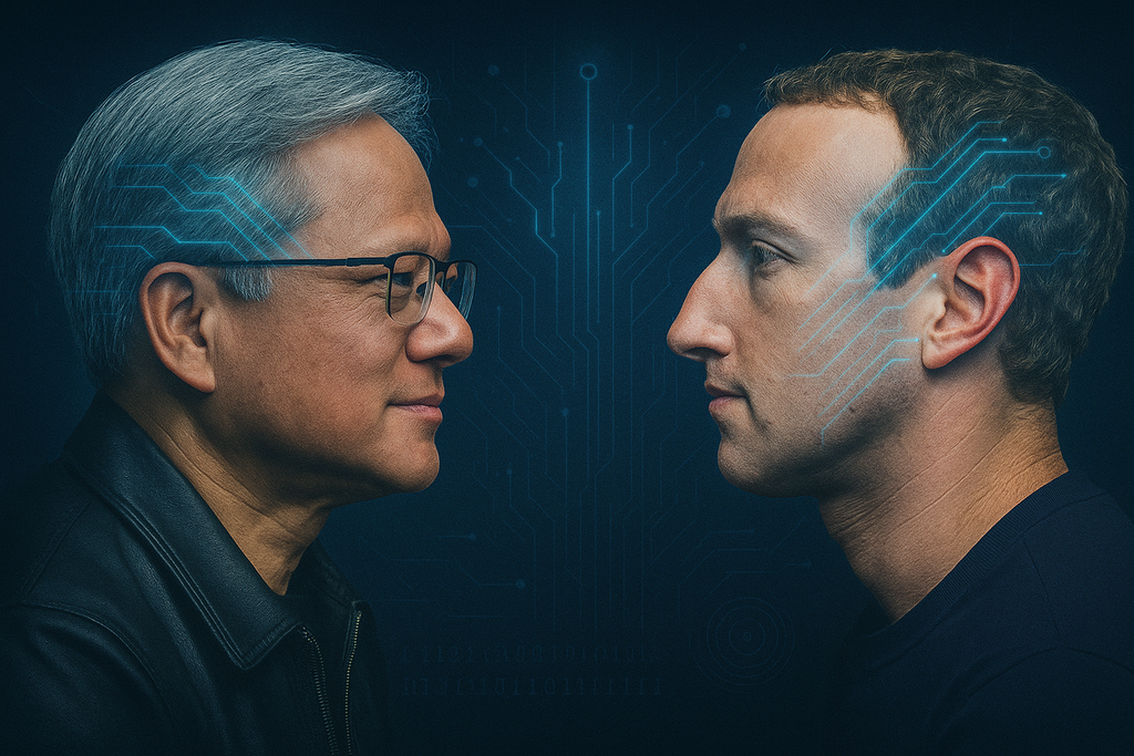 Mark Zuckerberg e Jensen Huang / Divulgação/SIGGRAPH