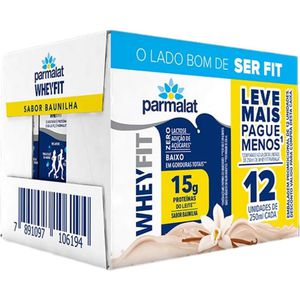 PARCELADO | Parmalat WheyFit Baunilha 15g de Proteína 250 Ml – Pack 12 Unidades