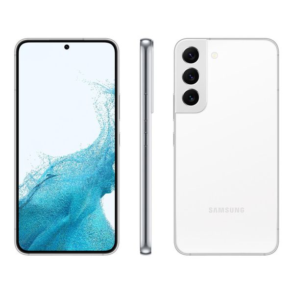 Smartphone Samsung Galaxy S22 128GB Branco 5G - 8GB RAM Tela 6,1” Câm. Tripla + Selfie 10MP [APP + DINHEIRO DE VOLTA]
