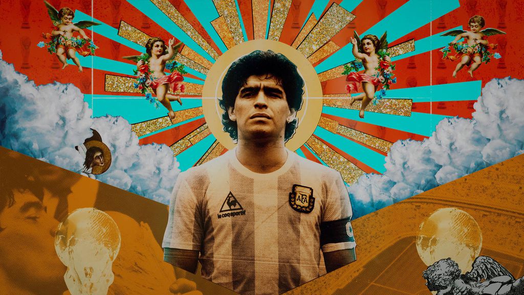 Maradona virou divindade para torcedores argentinos e de outras partes do mundo ao ser campeão do mundo no México, em 1986. (Imagem: Reprodução/Netflix)