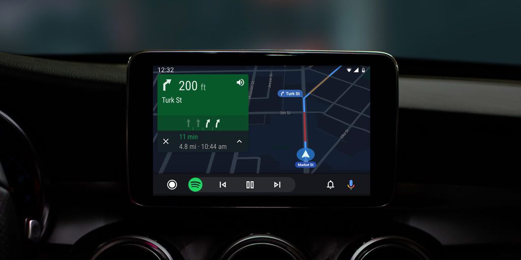 Com o novo menu de navegação dinâmico, o novo Android Auto facilita o acesso a programas que o usuário realmente está usando (Imagem: Google)