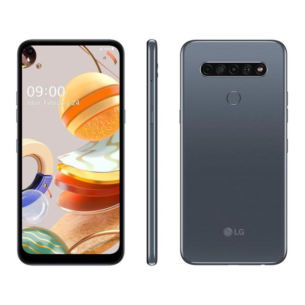 Smartphone LG K61 128GB Titânio 4G Octa-Core - 4GB RAM 6,53” Câm. Quádrupla + Selfie 16MP