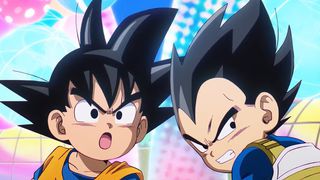 Goku criança em cima da cabeça de - Daiko O Saiyajin