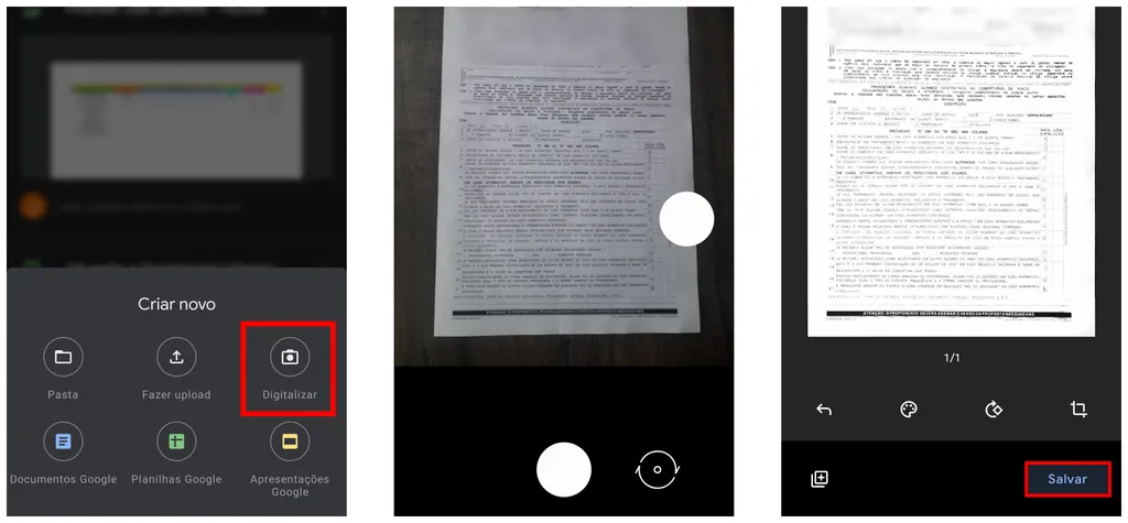 Você pode digitalizar documentos gratuitamente no Google Drive (Captura de tela: Canaltech/Felipe Freitas)