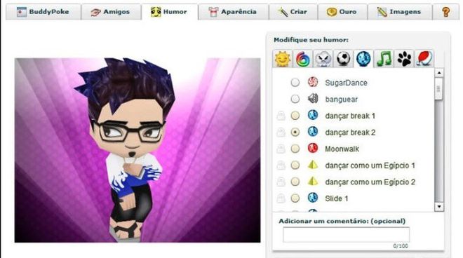 Captura de tela de um Buddy Poke do Orkut Captura de tela de um Buddy Poke do Orkut