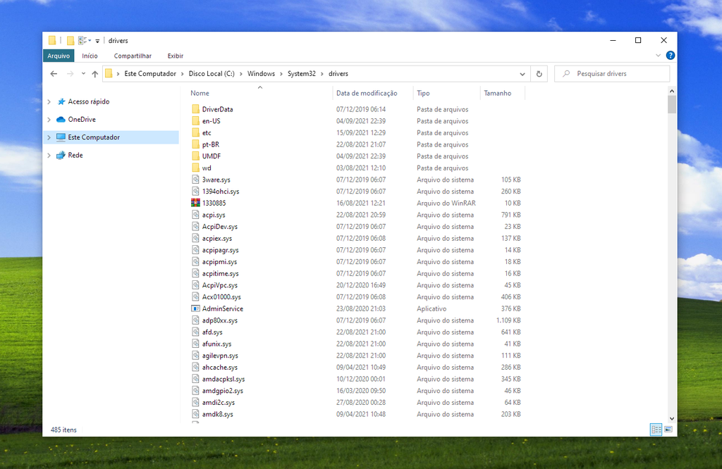 Por ser o sistema operacional mais popular, Windows inclui centenas de drivers de fábrica (Imagem: Captura de tela/Victor Carvalho) 