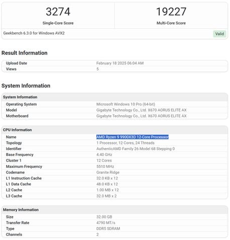 AMD Ryzen 9 9900X3D benchmark