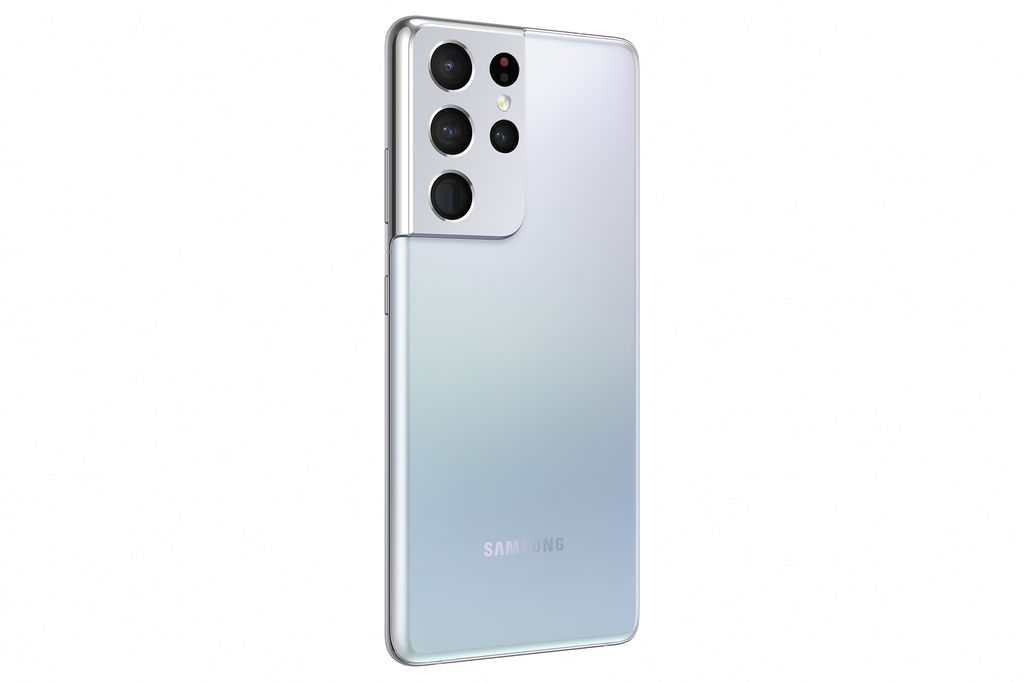 Versão na cor prata do Galaxy S21 Ultra (Imagem: Divulgação/Samsung)