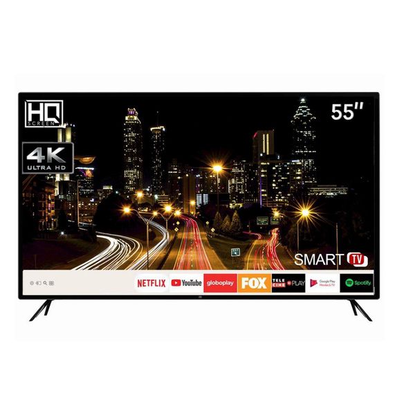 Smart TV LED 55" HQ HQSTV55NY Ultra HD 4K 3 HDMI 2 USB Wi-Fi [À VISTA]