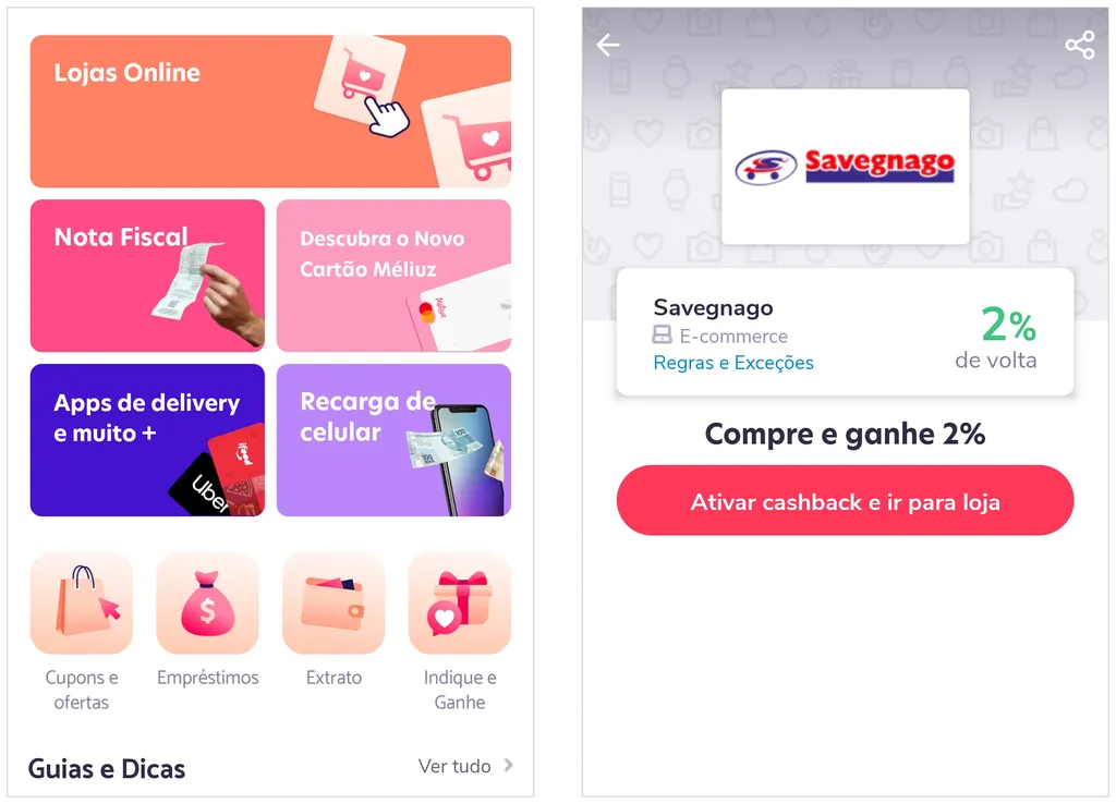 Use o Meliuz para encontrar cashback e ofertas de supermercado (Captura de tela: André Magalhães)