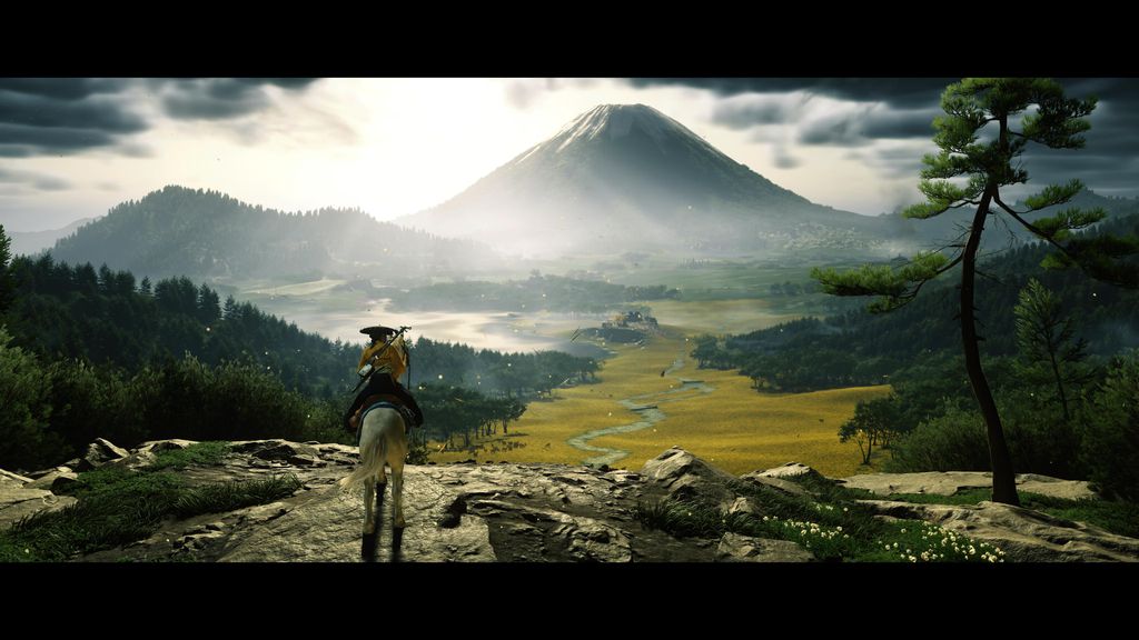 Ghost of Yōtei começa extremamente cinematográfico, com cenas de tirar o fôlego — e fazer você não saber distinguir gameplay de cinemática (Imagem: Sucker Punch/Sony Interactive