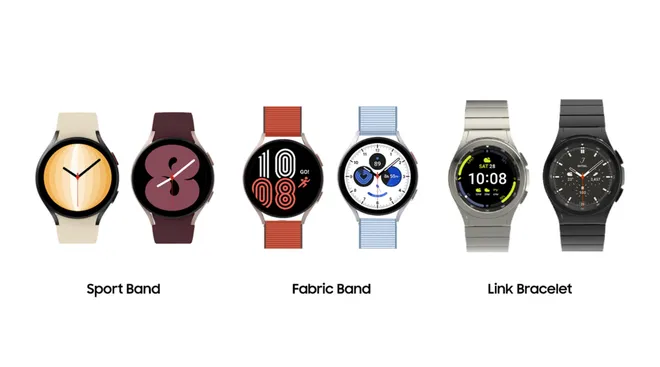 Linha Galaxy Watch 4 também ganhou novos mostradores e pulseiras (Imagem: Divulgação/Samsung)