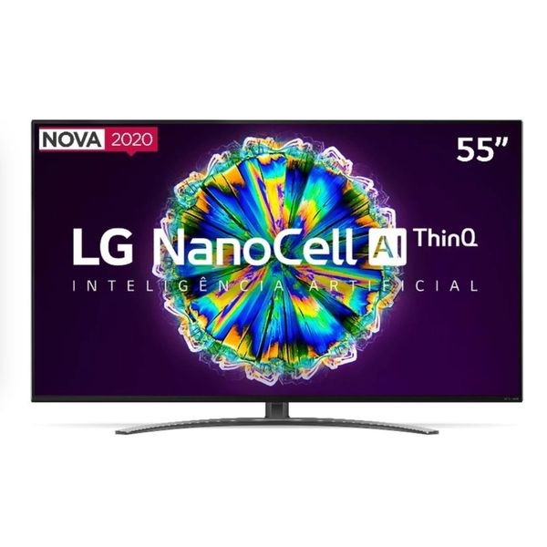 Smart TV LG 55'' 55NANO86 Ultra HD 4K NanoCell IPS WiFi Bluetooth HDR Inteligencia Artificial ThinQAI Google Assistente Alexa IOT [CUPOM]