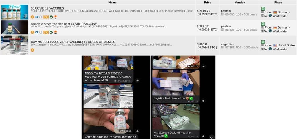 Vacinas contra COVID-19 são vendidas na dark web por até US$ 1.200