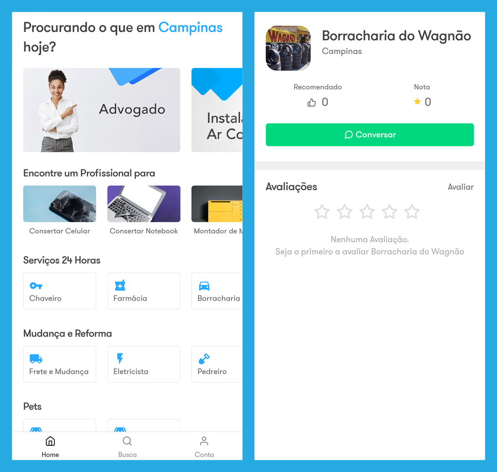 Catalo pode ser usado para entrar em contato pelo WhatsApp (Imagem: André Magalhães/Captura de tela)