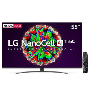 Smart TV LED 55" UHD 4K LG 55NANO81 NanoCell, IPS, Bluetooth, HDR, Inteligência Artificial ThinQ AI, Google Assistente, Alexa IOT, Smart Magic - 2020 [CUPOM]