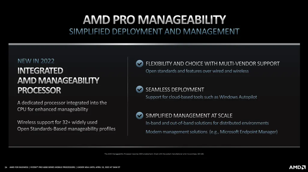 Uma das principais novidades da suíte AMD PRO é a possibilidade de gerenciar múltiplas máquinas via conexão sem fio, graças a um novo chip integrado às CPUs (Imagem: AMD)