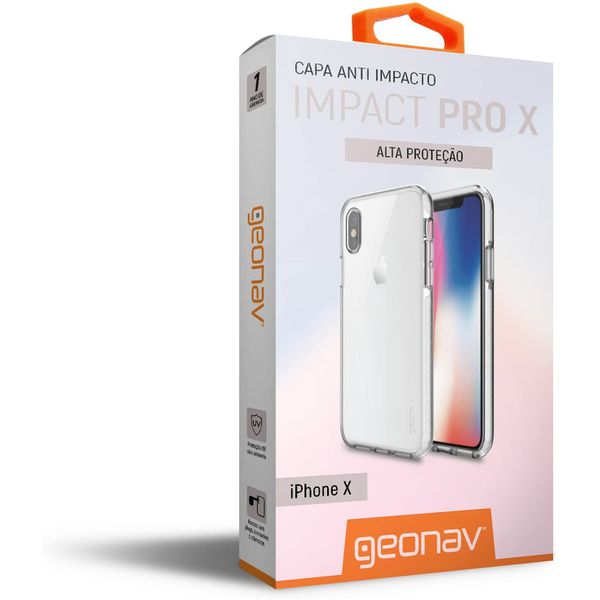 Capa Anti-Impacto Branco/Transparente Impact iPhone X  79 x 148 x 10 mm Geonav