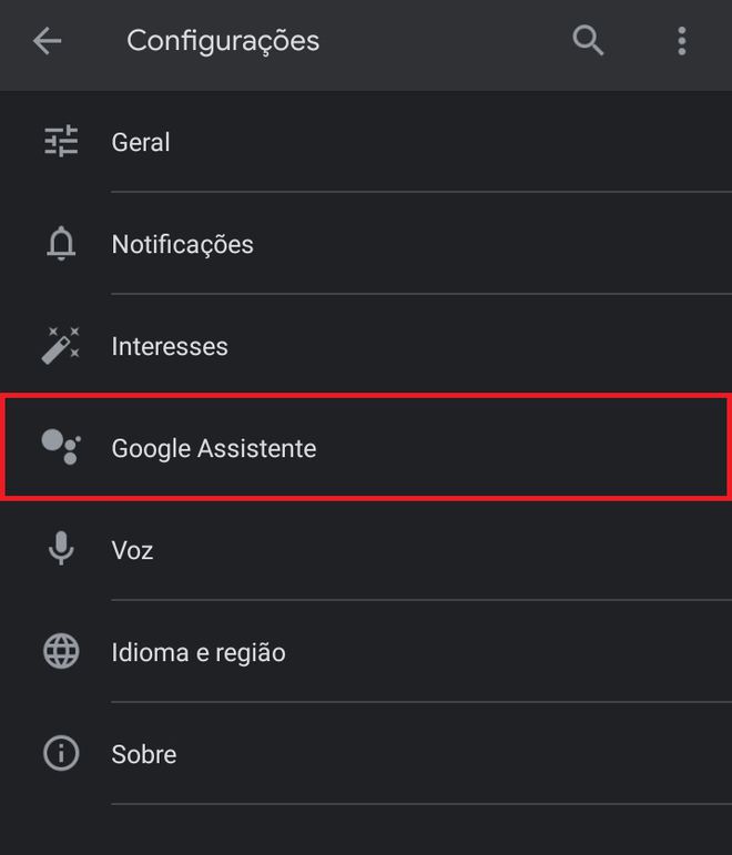 Toque em "Google Assistente - (Captura: Canaltech/Felipe Freitas)