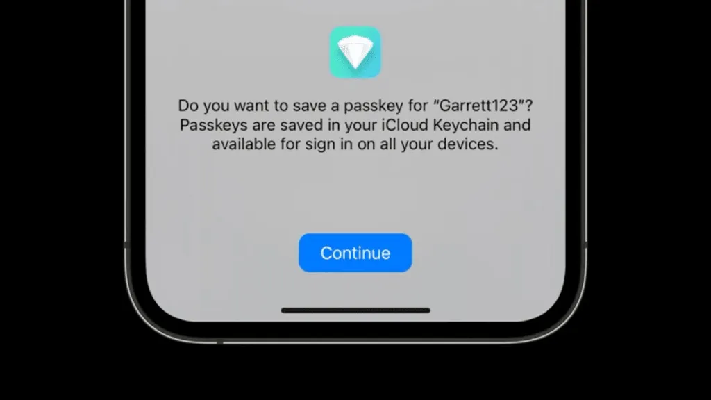 O iOS também é compatível com passkeys, que ficam guardadas nas Chaves do iCloud (Imagem: Divulgação/Apple)