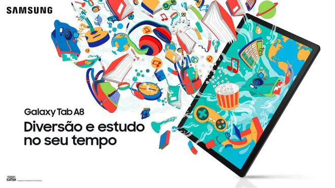 Galaxy Tab A8 foi apresentado ao mercado brasileiro com recursos para estudantes (Imagem: Divulgação/Samsung)