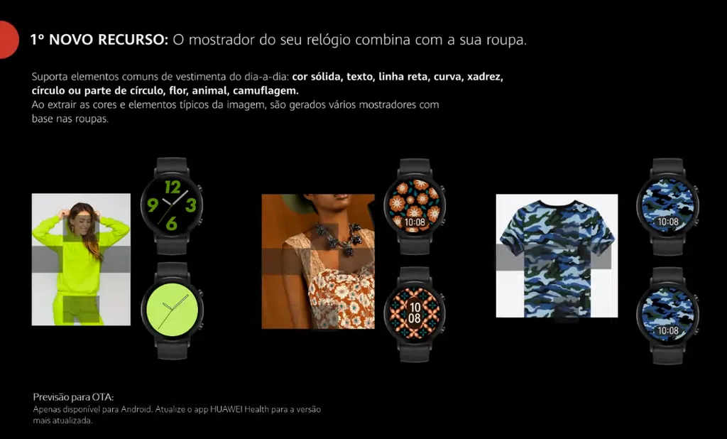 Relógio oferece amplas opções de personalização (Imagem: Divulgação/Huawei)