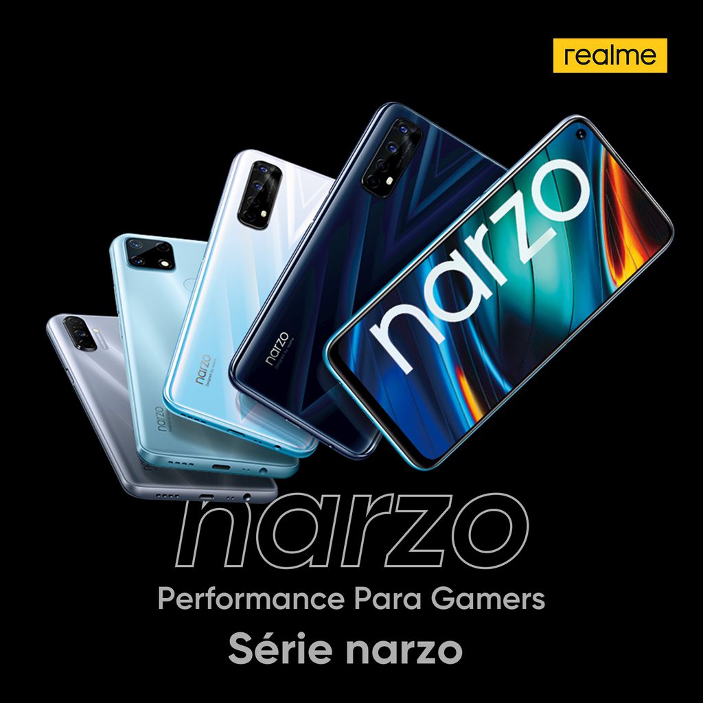 Série Narzo também deve chegar ao Brasil (Imagem: Divulgação/Realme) 