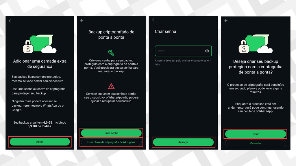 Passos para ativar a criptografia de ponta a ponta no backup do WhatsApp