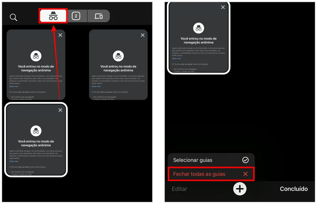 Como desativar o Modo Anônimo do Chrome no celular (Captura de tela: Caio Carvalho)