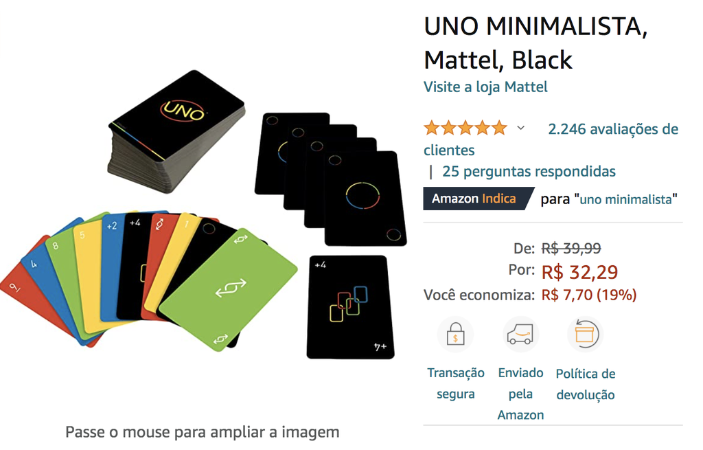 Uno minimalista NO BRASIL Edição Limitada