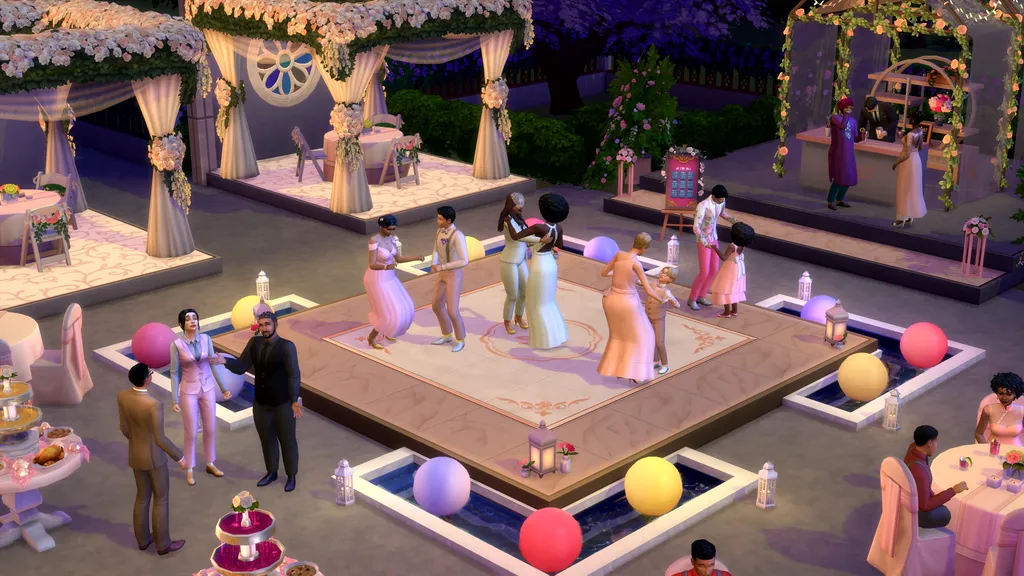 Jogadores podem fazer uma "programação" do casamento, que fica exibida no canto superior esquerdo da tela (Foto: Divulgação/EA)