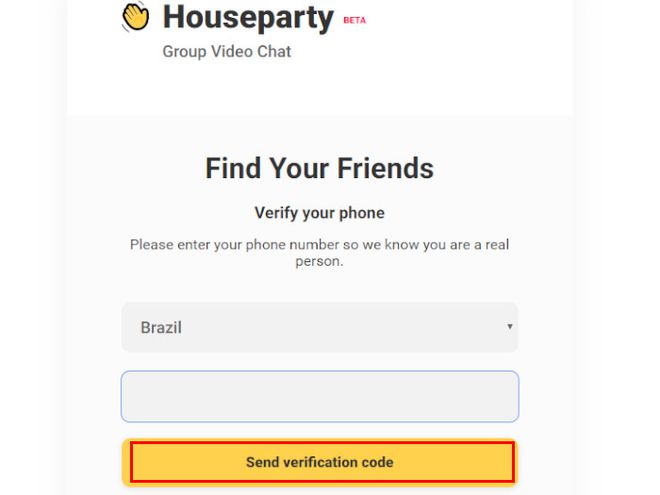 Coloque o código de área do Brasil, preencha seu número e clique em "Send verification code" (Captura de tela: Matheus Bigogno)
