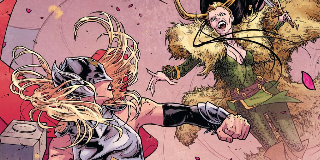 Dificilmente vamos ver um confronto da Lady Loki com a Thor Jane Foster nos cinemas (Imagem: Reprodução/Marvel Comics)