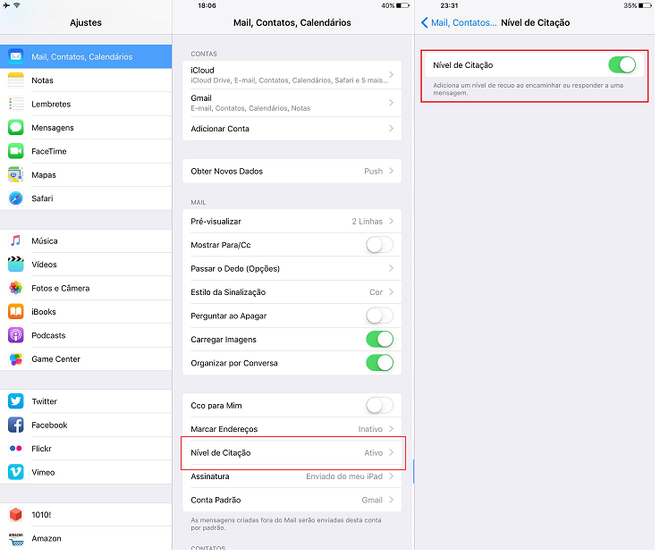 Como personalizar as configurações de email do iPhone e iPad