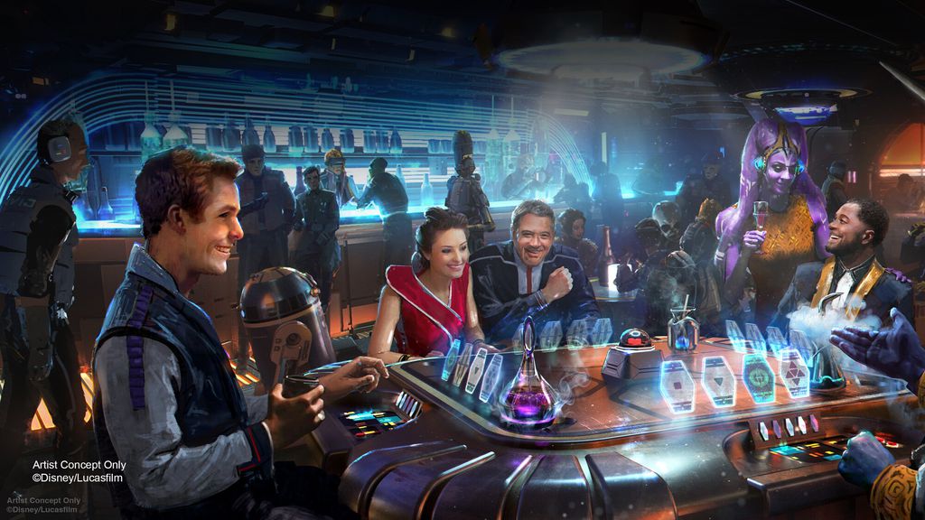 Arte conceitual do interior do hotel Star Wars: Galactic Starcruiser (Imagem: Reprodução/Disney)