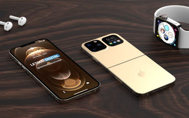 Independentemente do formato, o iPhone dobrável só deve ser lançado em 2024 (Imagem: Technizo Concept/LetsGoDigital)
